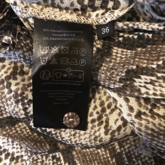 Baum Und Pferdgarten silk blend yellow snake print Adya dress - Picture 6 of 6